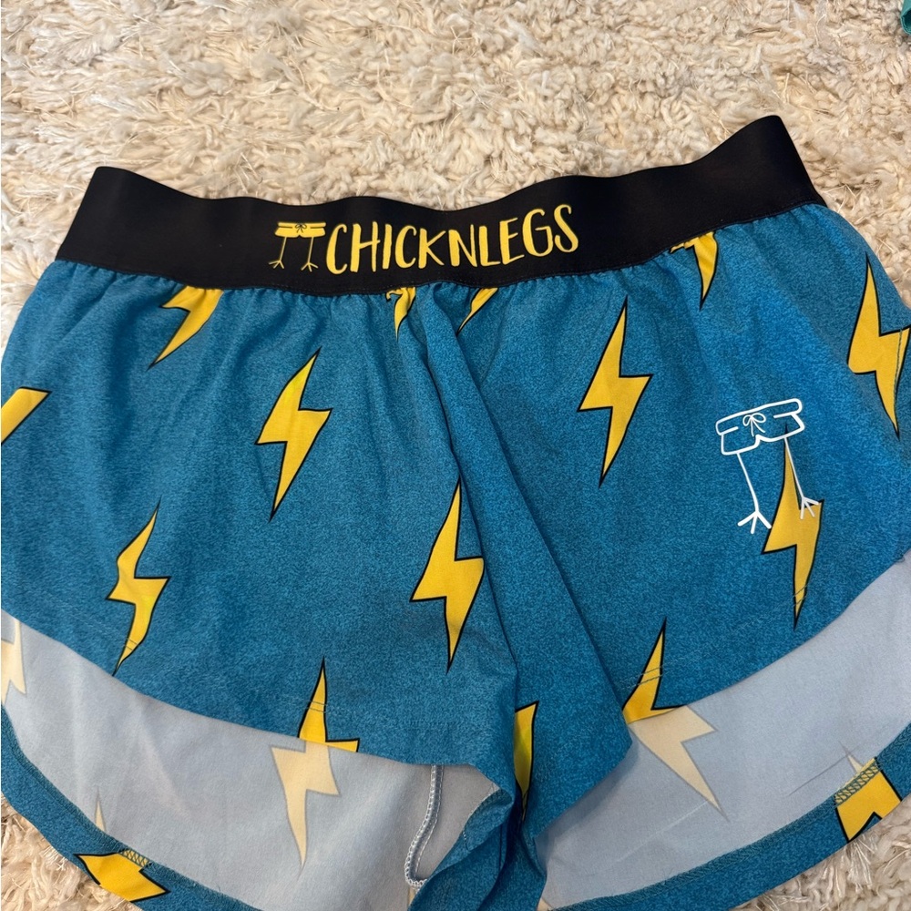 ChicknLegs Blue Lightning Bolt Shorts